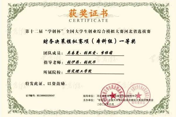 【喜訊盈門，榮耀綻放】經濟學院學子在“學創杯”省賽中勇奪一等獎